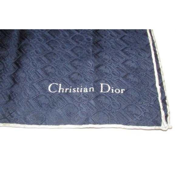 Dior Navy Oblique Trotter Print Logo Scarf Wrap - Picture 1 of 8